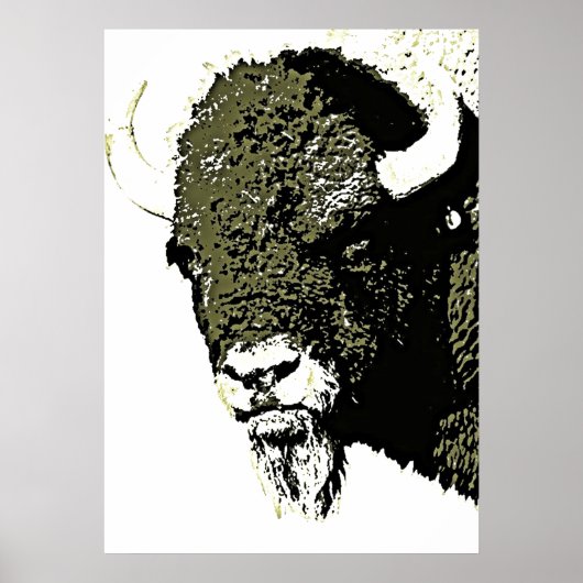 Bison Buffalo Head Artwork Poster (Vorne)