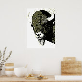 Bison Buffalo Head Artwork Poster (Küche)