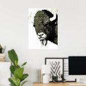 Bison Buffalo Head Artwork Poster (Heimbüro)
