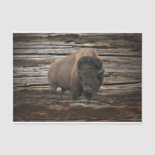 Bison Buffalo Holzuntergrund Seidenpapier (Vorderseite)
