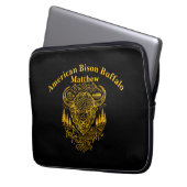 Bison Buffalo Illustration in einer Landschaftlich Laptopschutzhülle (Vorderseite Links)