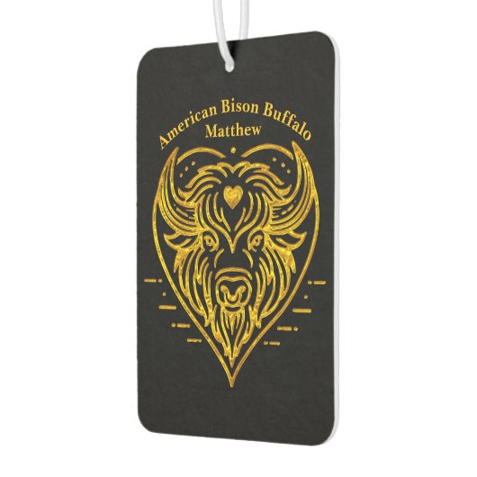 Bison Buffalo Illustration in Herzform Design Autolufterfrischer (Links)