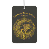 Bison Buffalo im komplexen Muster eines Blumendesi Autolufterfrischer (Vorderseite)