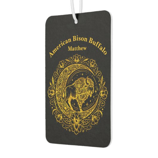 Bison Buffalo im komplexen Muster eines Blumendesi Autolufterfrischer (Links)