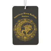 Bison Buffalo im komplexen Muster eines Blumendesi Autolufterfrischer (Rückseite)