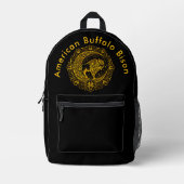 Bison Buffalo im komplexen Muster eines Blumendesi Bedruckter Rucksack (Vorderseite)