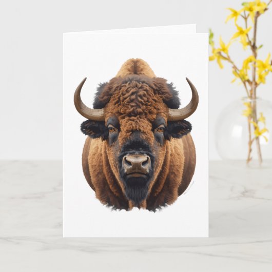 Bison / Buffalo Karte (Gelbe Blume)