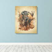 Bison Buffalo Leinwanddruck (Insitu (Holzboden))