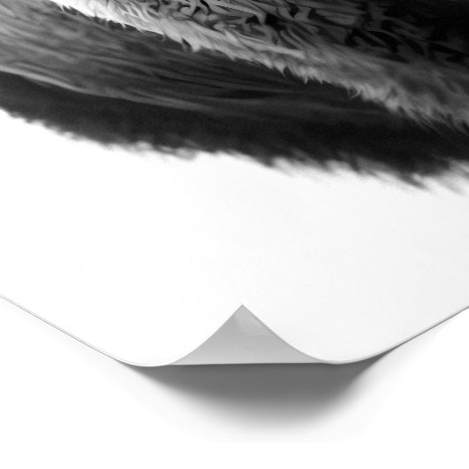 Bison Buffalo Modernes Portrait Schwarz-weiß Poster (Ecke)