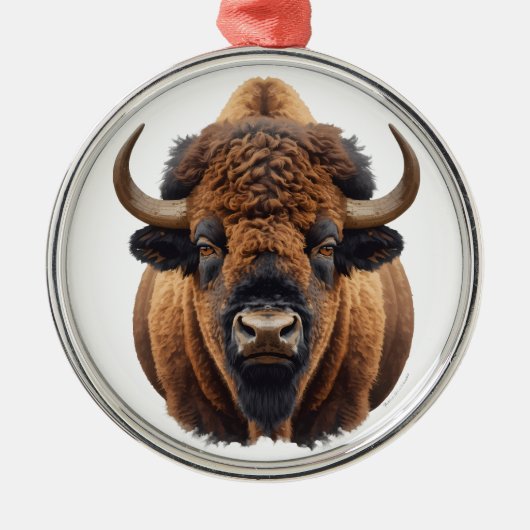 Bison / Buffalo Ornament Aus Metall (Vorne)