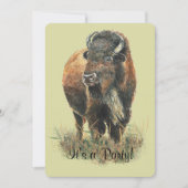 Bison Buffalo Party Einladen, sich anzupassen Einladung (Vorderseite)