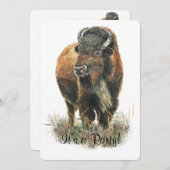 Bison Buffalo Party Einladen, sich anzupassen Einladung (Vorne/Hinten)