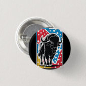Bison - Buffalo Pop Art Button (Vorne & Hinten)