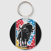 Bison - Buffalo Pop Art Schlüsselanhänger (Rückseite)