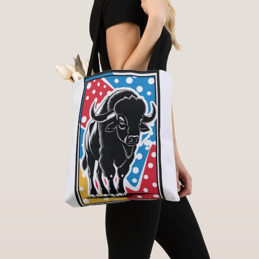 Bison - Buffalo Pop Art Tasche (Von Nahem)