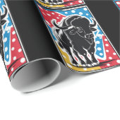 Bison - Buffalo Pop Art Vintag Retro Geschenkpapier (Rolleneckpunkt)