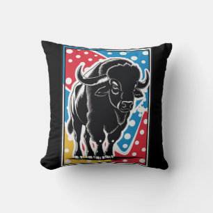 Bison - Buffalo Pop Art Vintag Retro Kissen