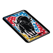 Bison - Buffalo Pop Art Vintag Retro Magnet (Rechte Seite)