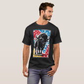 Bison - Buffalo Pop Art Vintag Retro T-Shirt (Vorne ganz)