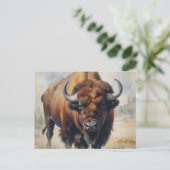 Bison/Buffalo Postkarte (Stehend Vorderseite)