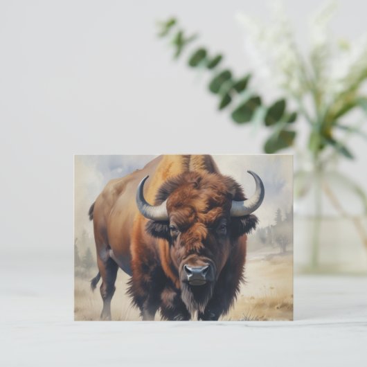 Bison/Buffalo Postkarte (Stehend Vorderseite)
