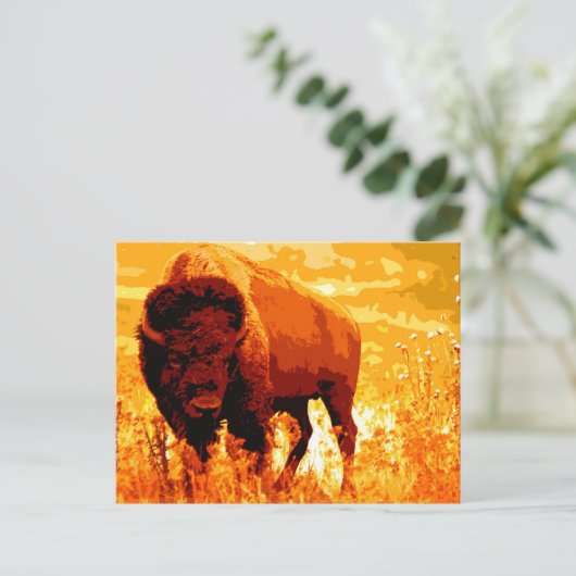 Bison/Buffalo Postkarte (Stehend Vorderseite)
