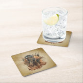 Bison Buffalo Rechteckiger Pappuntersetzer (Vor Ort)