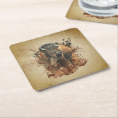 Bison Buffalo Rechteckiger Pappuntersetzer (angewinkelt)