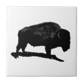 Bison Buffalo Silhouette Tile Fliese (Vorderseite)