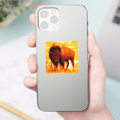 Bison/Buffalo-Square-Aufkleber Aufkleber (Telefon)