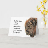 Bison Buffalo Totem, Animal Guide Funny Birthday Karte (Gelbe Blume)
