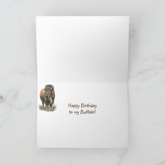 Bison Buffalo Totem, Tierführer Funny Birthday Karte (Innenseite)