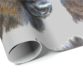 Bison Buffalo Watercolor Tierart Art Geschenkpapier (Rolleneckpunkt)