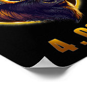 Bison Buffalo Wearing Gles Solar 2024 Eclipse Poster (Ecke)