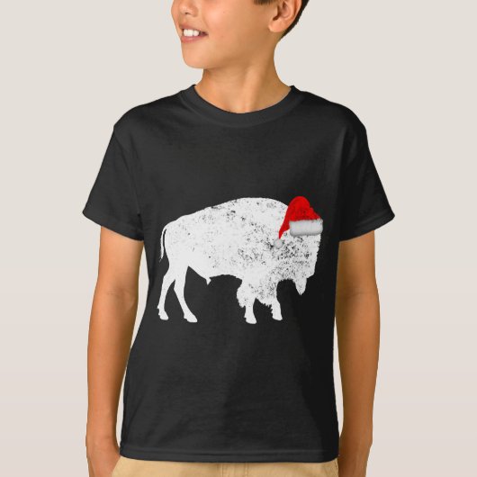 Bison Buffalo Weihnachtsmannmütze - Christmas Paja T-Shirt (Vorderseite)