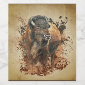Bison Buffalo Weinetikett (Einzelnes Label)
