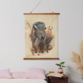 Bison Buffalo Wilhelm Tell Wandteppich Mit Holzrahmen (Schlafzimmer)
