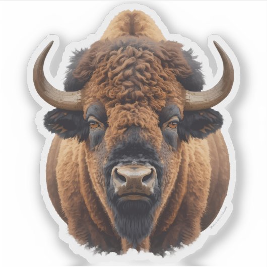 Bison / Büffel Aufkleber (Vorderseite)