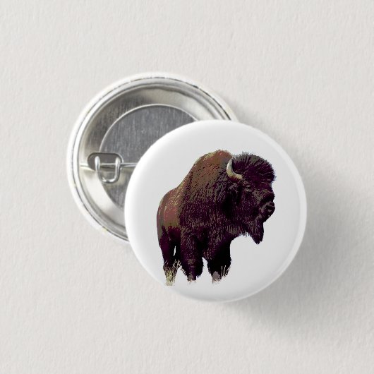 Bison Büffel Button (Vorne & Hinten)