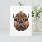 Bison / Büffel Dankeskarte (Stehend Vorderseite)