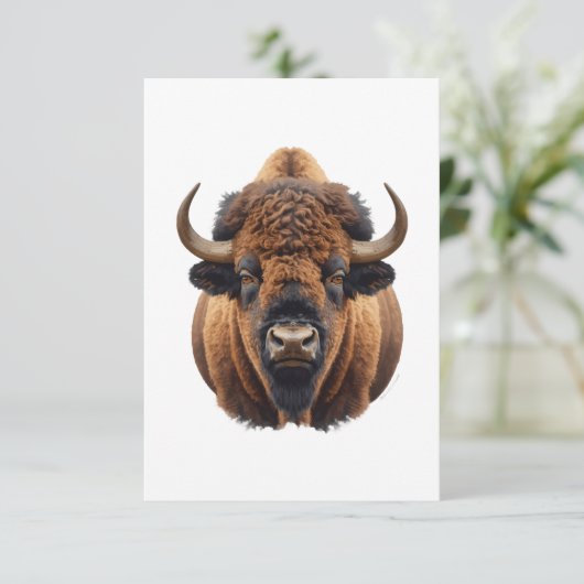 Bison / Büffel Dankeskarte (Stehend Vorderseite)