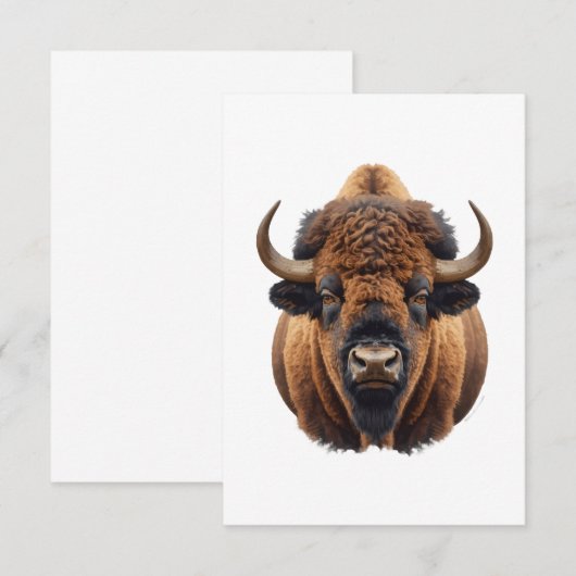 Bison / Büffel Dankeskarte (Vorne/Hinten)