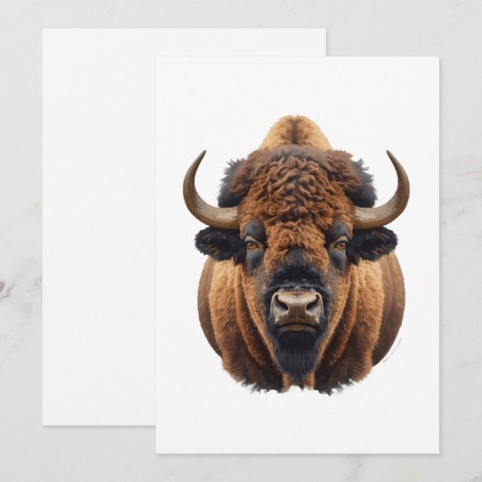 Bison / Büffel Feiertagskarte (Vorne/Hinten)