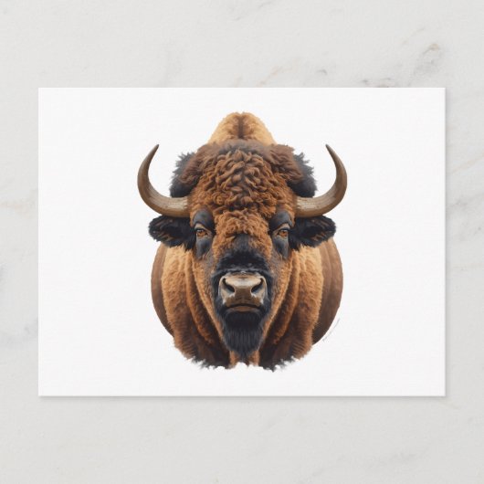 Bison / Büffel Feiertagspostkarte (Vorderseite)