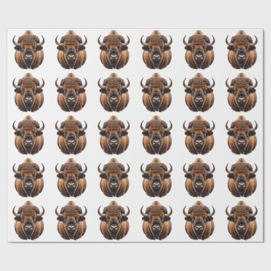 Bison / Büffel Geschenkpapier (Flach)
