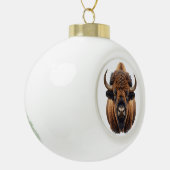 Bison / Büffel Keramik Kugel-Ornament (Links)