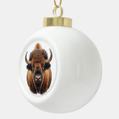 Bison / Büffel Keramik Kugel-Ornament (Rechts)