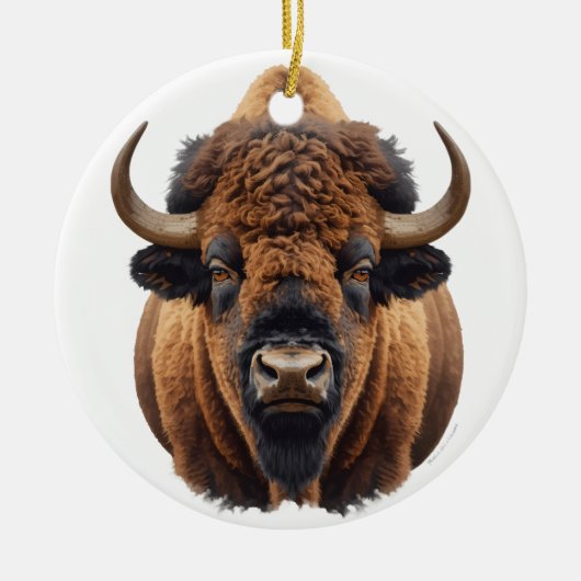 Bison / Büffel Keramik Ornament (Vorne)