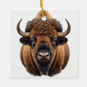 Bison / Büffel Keramikornament
