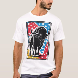 Bison - Büffel Pop Art Vintage Retro T-Shirt